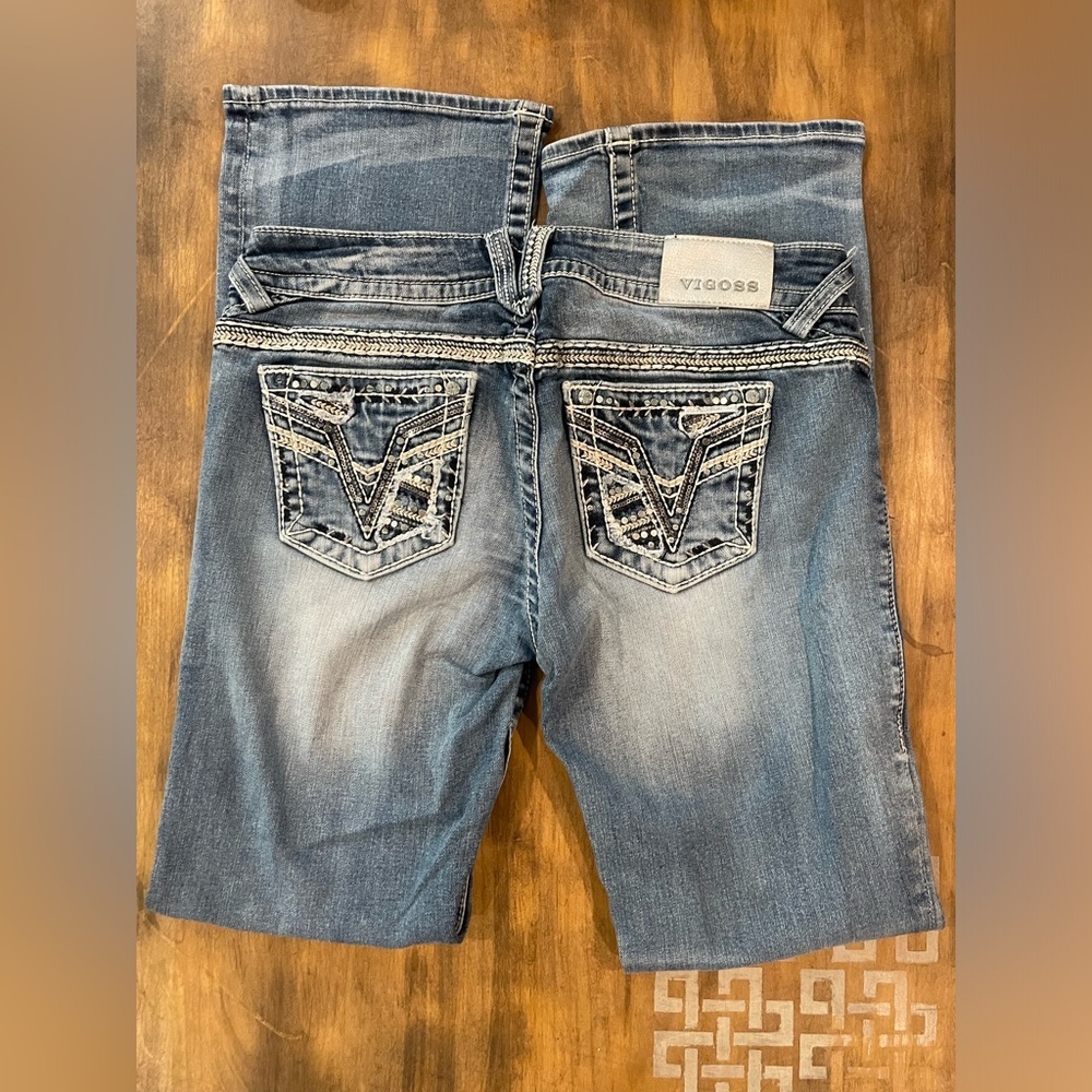 🤍Vigoss The Chelsea Bootcut Jean Size 7/8 33 Inch Inseam - Picture 2 of 4